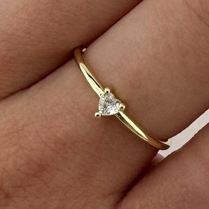 Minimalist Ring Gold Dainty Ring Skinny Ring Gold Heart Ring Minimalist Ring Promise Ring Gold Stacking Ring Gift for Her Purity Ring