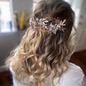 Braut Stirnband Floral Hochzeit Haarteil Braut Haarteil Floral Braut Haar Vine Floral Haarteil Hochzeit Haarschmuck Bild 2