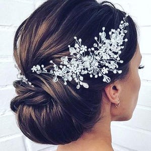 Bridal Hair piece Wedding hair piece Wedding Hair Accessories  Bridal Hair Accessories Crystal Bridal Hair vine Quinceanera Jewelry