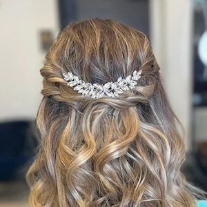 Crystal Bridal Hair piece Crystal Bridal Hair Accessories Leaf Bridal Hair Jewelry Silver Bridal Hair Accessories Crystal Bridal Hair comb