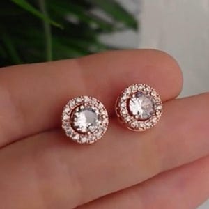 Rose gold Studs Small Diamond Bridal earrings Minimalist Stud earrings silver stud earrings bridesmaid studs Bridesmaid Earrings