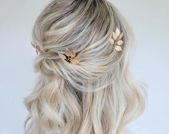 Wedding Hair Pins Bridal Hair pins Wedding Hair Accessory Gold Hair pins Leaf Hair pins Gold Leaf Hair piece Gold Leaf Bridal Hair Accessory