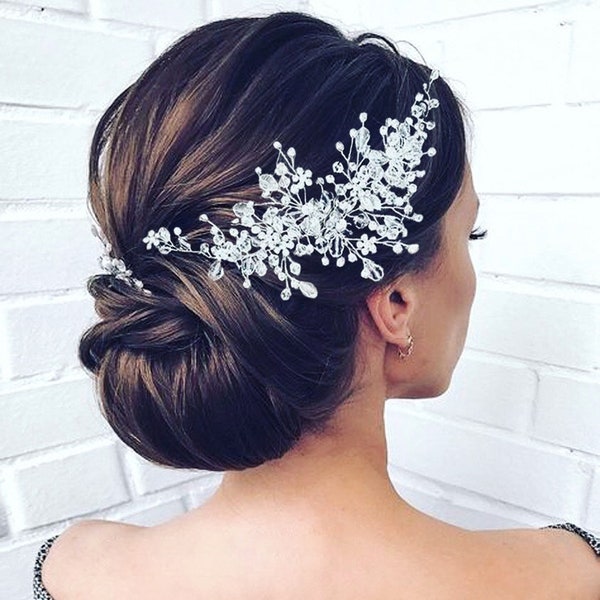 Crystal Bridal hair piece Wedding hair piece Wedding Hair Accessories  Bridal Hair Accessories Crystal Bridal Hair vine Quinceanera Jewelry