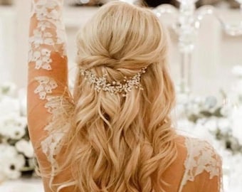 Bridal hair vine Bridal hair piece Bridal Hair Accessories Wedding Hair Accessories Silver Wedding hair piece Rose gold Bridal hair vine