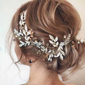 Bridal Hair piece Floral Wedding Hair piece Bridal Headband Floral Bridal Hair Vine Floral Hair piece Wedding Hair Accessories