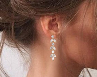 Crystal Bridal Earrings Crystal Dangle Earrings Bridal Wedding Earrings Bridal Earrings Rose gold Bridesmaids jewelry
