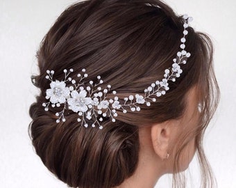 Wedding Hair vine Floral Bridal hair vine Floral hair piece Wedding hair accessories Bridal Hair piece Wedding flower hair piece