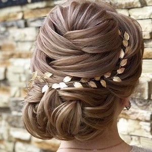 Leaf hair vine Silver Bridal hair vine Leaf Wedding hair vine Bridal headband Leaf Bridal hair piece Simple Bridal hair piece