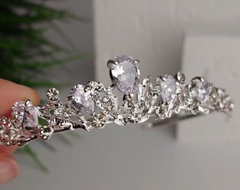 Bridal Crown Crystal Wedding Tiara Bridal Crown Wedding Hair Accessory Silver Crystal Crown Gold Bridal Tiara Headband