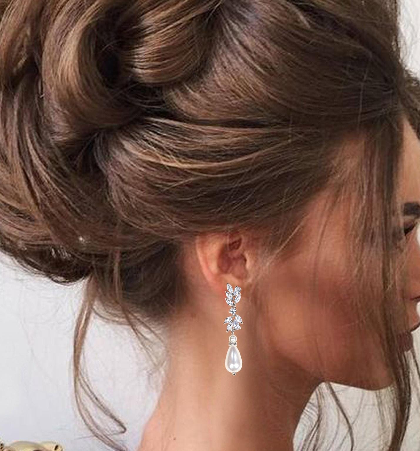 Perlen Braut Halskette Set Perlen Hochzeit Schmuck Roségold Perlen Halskette Perlen Braut Halskette Set Perlen Brautjungfern SchmuckSet