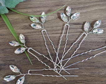 Bridal Hair Pins Crystal Bridal Hair Accessories Wedding Hair Accessories Silver Hair Pin Bridesmaid Hair Pins Crystal hair pins