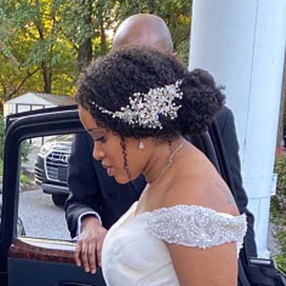 Black Applique Headdress Hair Accessories Flowers Wedding Dress
