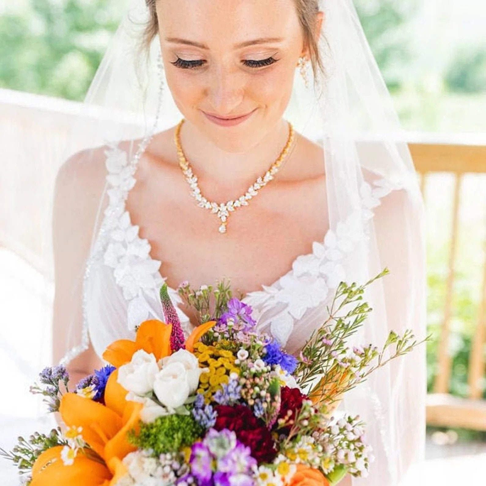 Gold Necklace Amazon Wedding Necklace Set Bridal Necklace Set Rose Gold  Wedding Jewelry For Bride Rose