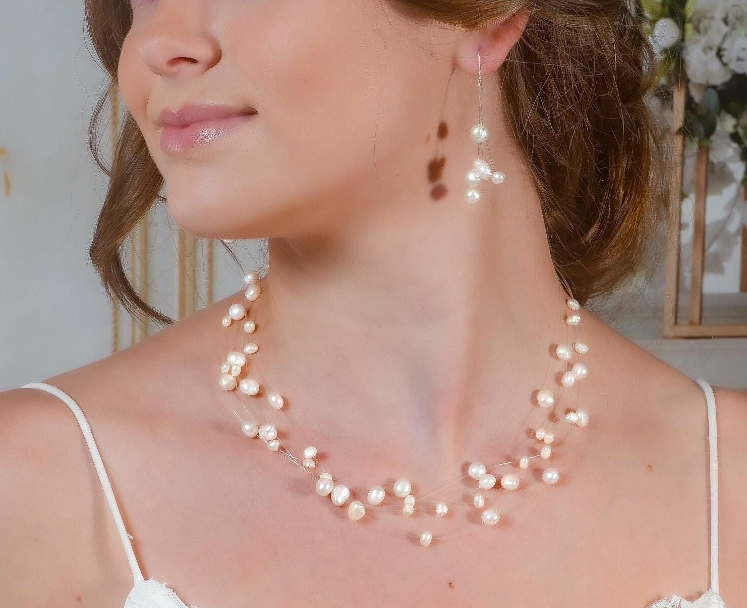 Pearl Bridal Necklace Set