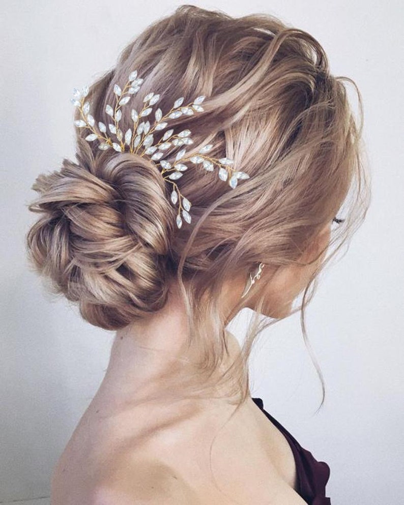 Crystal Wedding Comb Blue Opal Hair Comb Bridal Hair Comb image 4