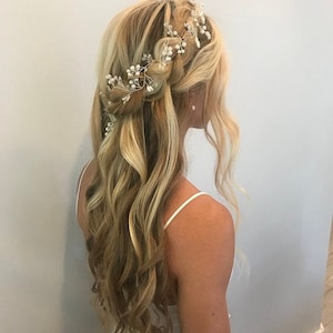 Bridal Hair vine Wedding Hair vine Bridal hair accessories Wedding Hair Accessories Rose Gold Bridal Hair Vine Silver Bridal Hair piece image 9