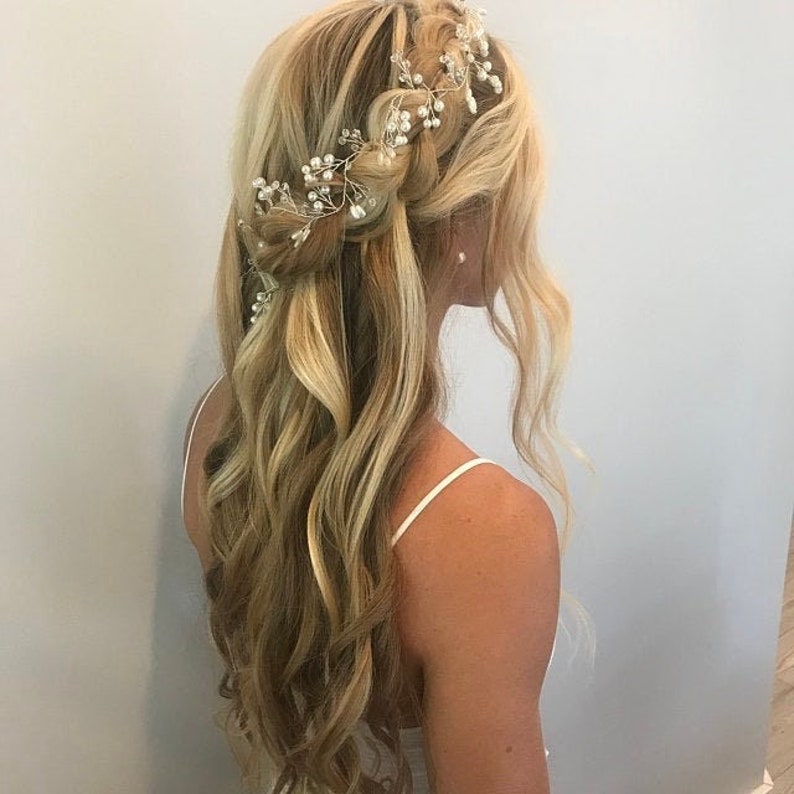 Bridal Hair vine Wedding Hair vine Bridal hair accessories Wedding Hair Accessories Rose Gold Bridal Hair Vine Silver Bridal Hair piece image 9