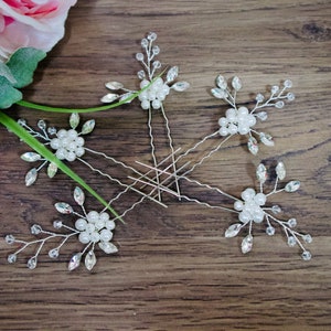 Wedding Hair Pins Bridal Hair Accessories Pearl Wedding Hair Accessories Bridesmaids hair pins Bridal Hair pins Silver Bridesmaids gift