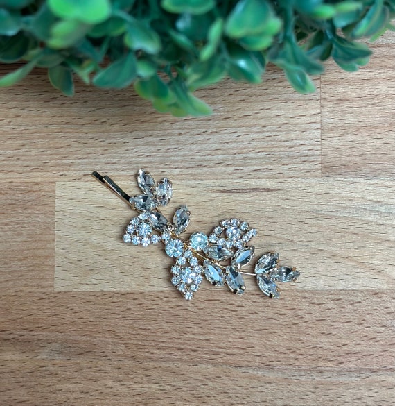 Crystal Hair Clip Gold Small Wedding Hair Piece Bridesmaids  display picture 2