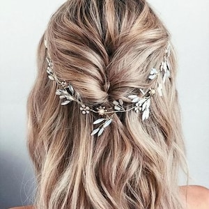 Bridal hair piece Floral Bridal hair vine Blue Opal Bridal hair vine Wedding hair piece Wedding hair Accessories Wedding hair vine