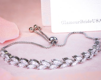 Kristall Braut Armband verstellbares Armband Silber Hochzeitsschmuck Kristall Hochzeit Armband Gold Brautschmuck verstellbares Armband