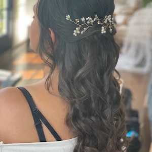 Bridal Hair vine Wedding Hair vine Bridal hair accessories Wedding Hair Accessories Rose Gold Bridal Hair Vine Silver Bridal Hair piece image 5