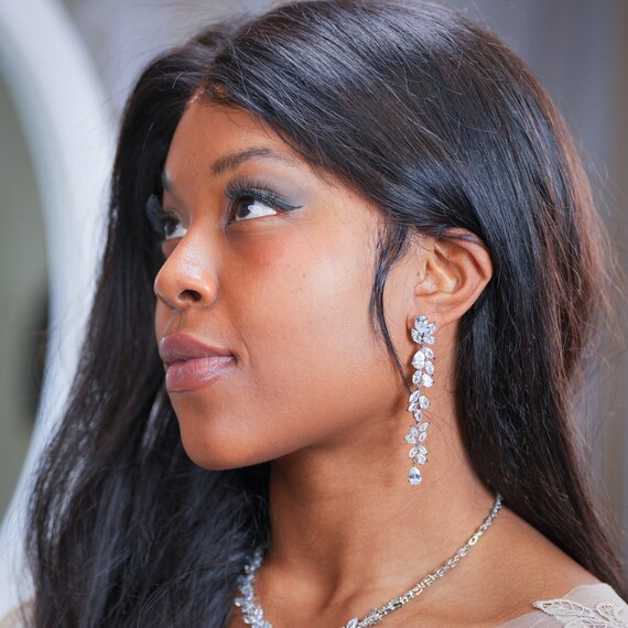 Crystal dangle shop earrings bridal