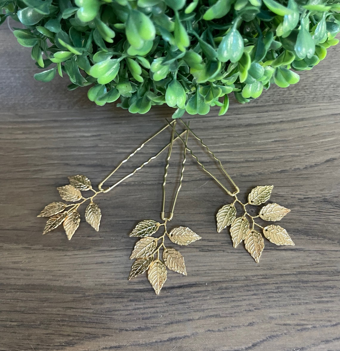 Leaf Hair Pins Leaf Hair Piece Bridal Hair Pins Gold Bridal Etsy