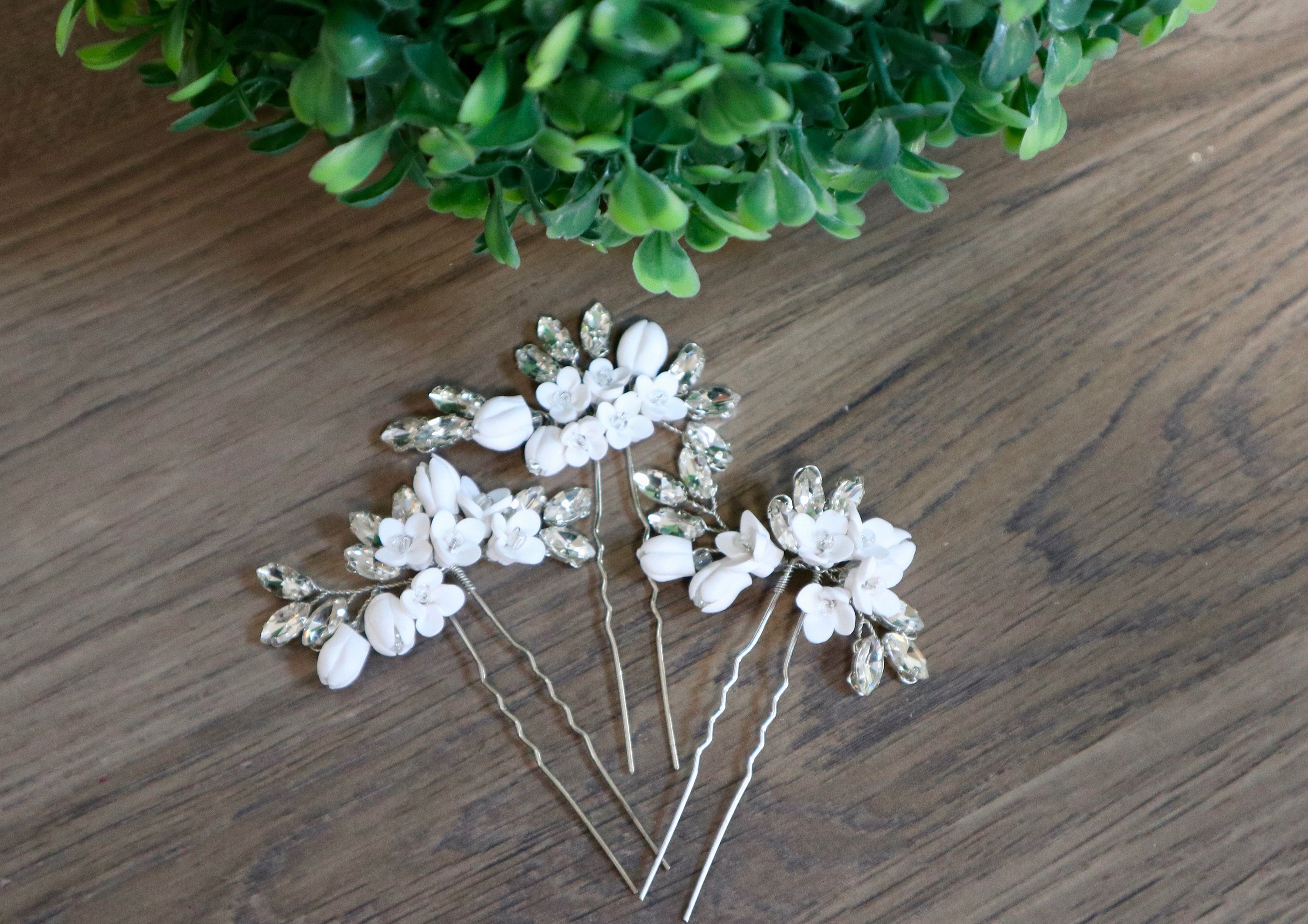 Floral Hair Piece Wedding Hair Pins Bridal Hair Accessories Etsy