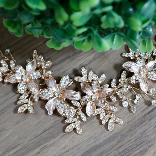Bridal Hair Piece Rose Gold Wedding Hair Piece Bridal Hair Etsy