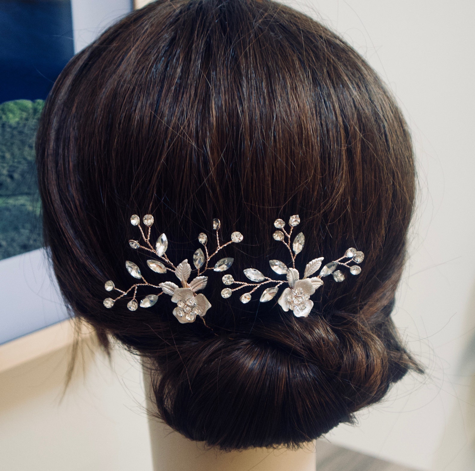 Rose Gold Bridal Hair Piece Wedding Hair Accessory Floral Etsy — free download