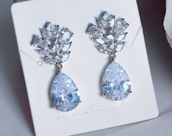 Tear drop Crystal Earrings Bridal Earrings Drop Wedding Earrings Bridal Jewelry set Bridesmaids Earrings Crystal Drop Earrings