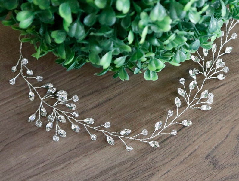 Bridal hair vine Silver Wedding Hair Vine Bridal hair accessories Silver Bridal hair vine Wedding hair piece Wedding hair Accessories