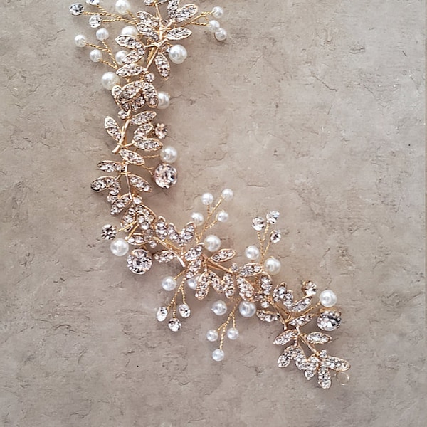 Brudhårsmycke Brudhårslynga Brudhårsaccessoarer Bröllopshårsaccessoarer Silver Bröllopshårsmycke Roséguld Brudhårslynga