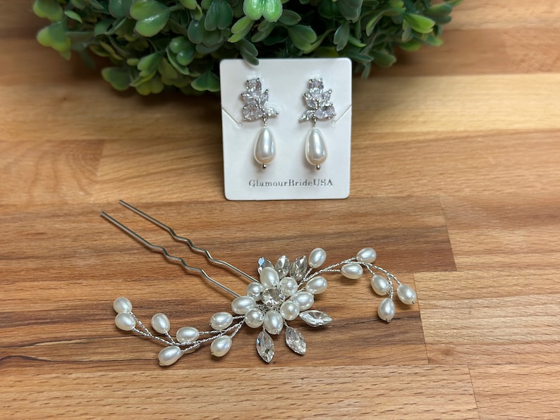 Bridal hair piece Wedding Hair Accessories Bridal hair comb Wedding hair piece Bridesmaids gift Wedding hair pins Bridesmaids hair pins image 3