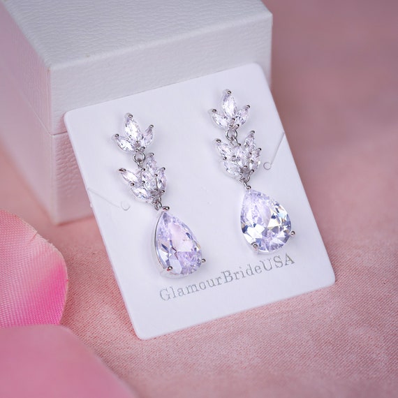 Pendientes de cristal para novias Pendientes drop Pendientes - Etsy México