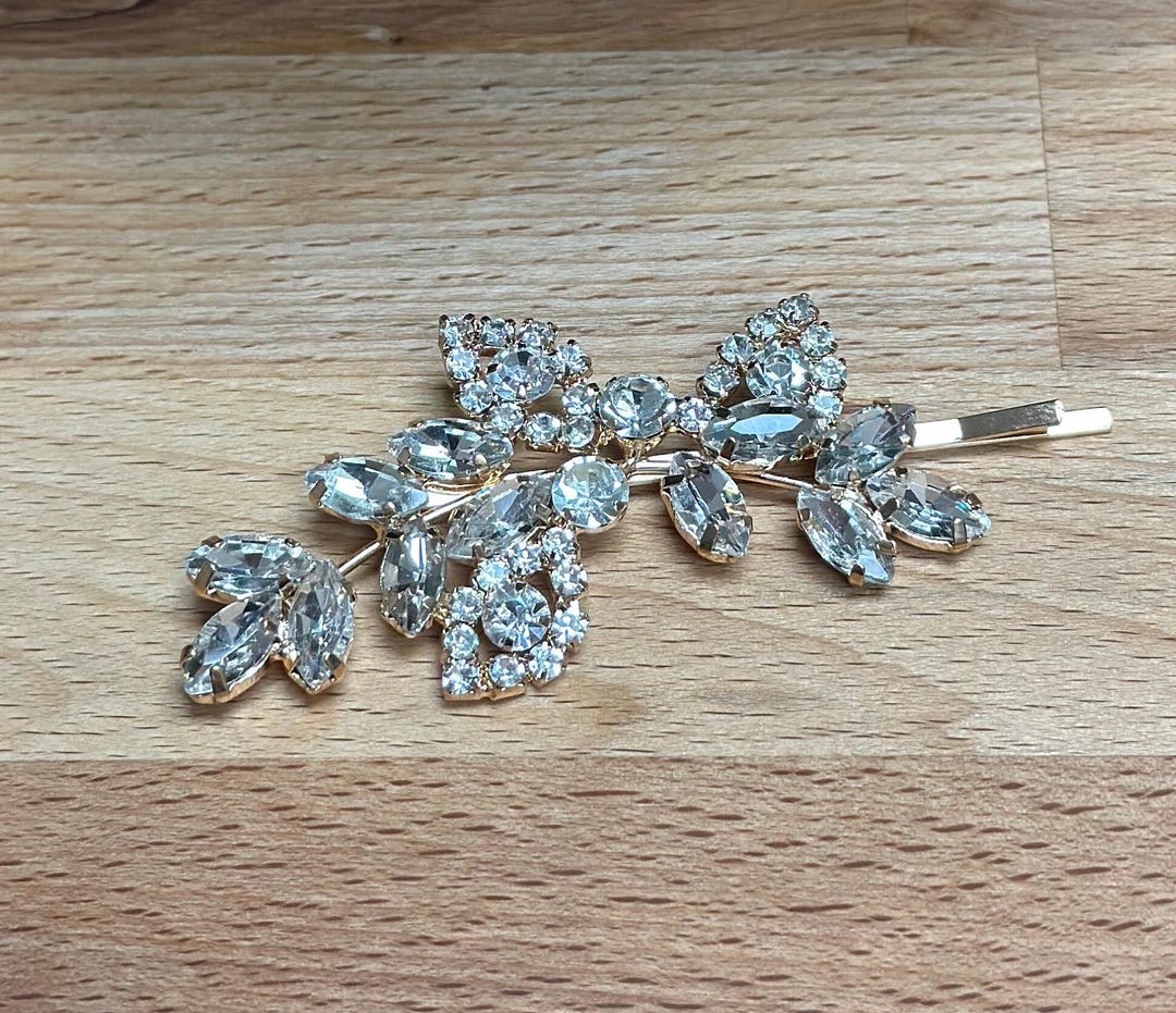 Crystal Hair Clip Gold Small Wedding Hair Piece Bridesmaids  display picture 1
