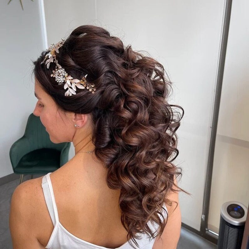 Braut Stirnband Floral Hochzeit Haarteil Braut Haarteil Floral Braut Haar Vine Floral Haarteil Hochzeit Haarschmuck Bild 1