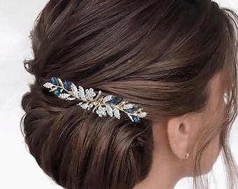 Sapphire Blue hair comb Floral Bridal Hair Accessories Sapphire Wedding Hair Accessory MOG MOB MOH Hair piece