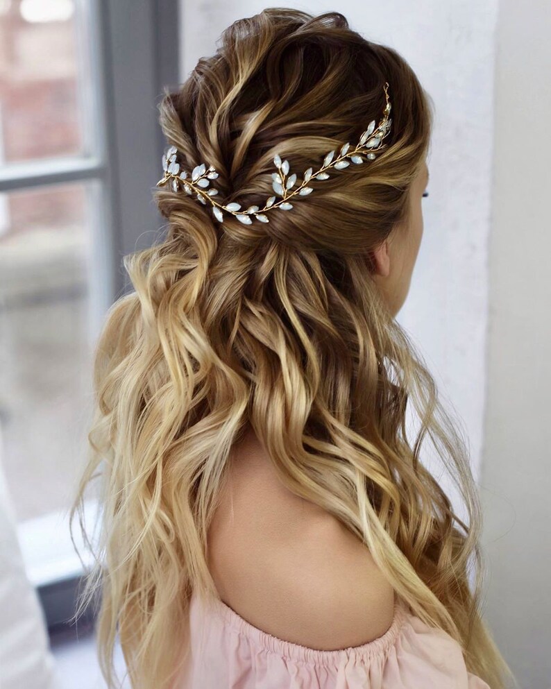 Bridal hair vine Bridal hair accessories Blue Opal Bridal Etsy