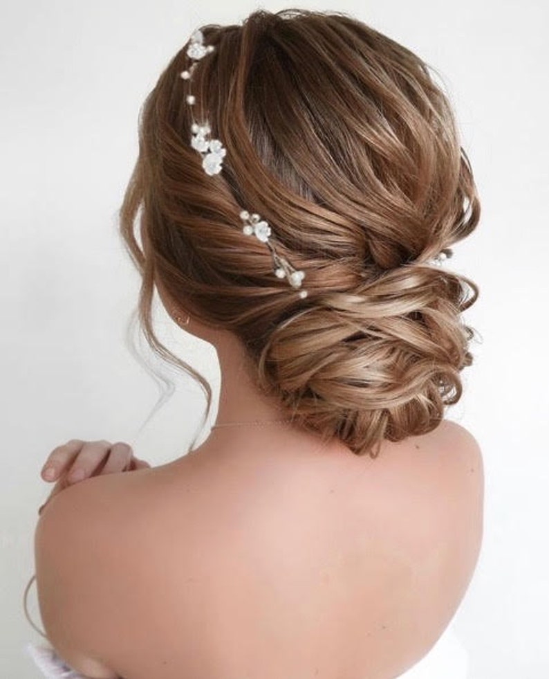 Floral Bridal Hair Vine Wedding Hair piece Bridal hair accessory Wedding Hair Accessory Flower Girl Bridal Hair Vine Bridal Hair crown image 3
