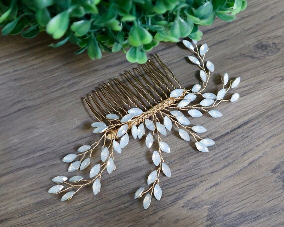 NEW Women\'s Leaf Design Crystal Hair Decor FREE SHIPPING Amazon.com : AMORARSI Wedding Rhinestone Hair Piece Leaf  main image 4