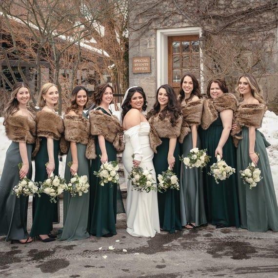winter bridesmaid dresses with fur Wrap Bridal 38 Bridesmaid Fur Shawls And Wraps Ideas Bridesmaids Fur Shawls shop_size_small Bridal Shower Dress Designs Size:6Y