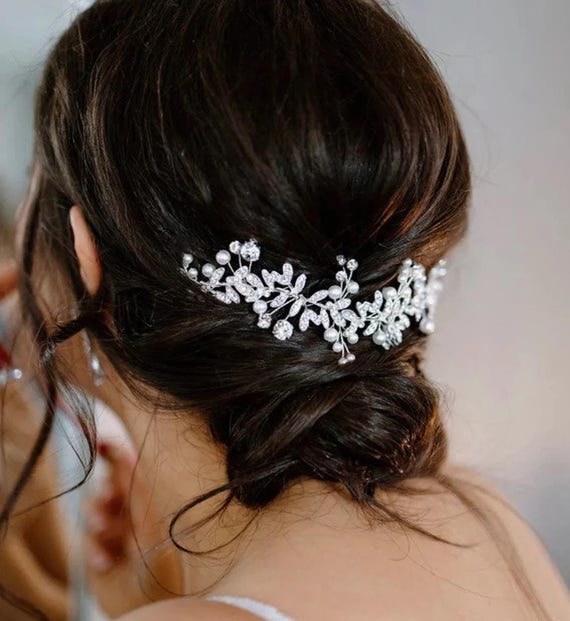 Bridal Hair Accessory Silver Bridal hair piece Bridal hair vine Wedding  Hair Accessories Silver Bridal hair piece Rose gold Bridal hair vine