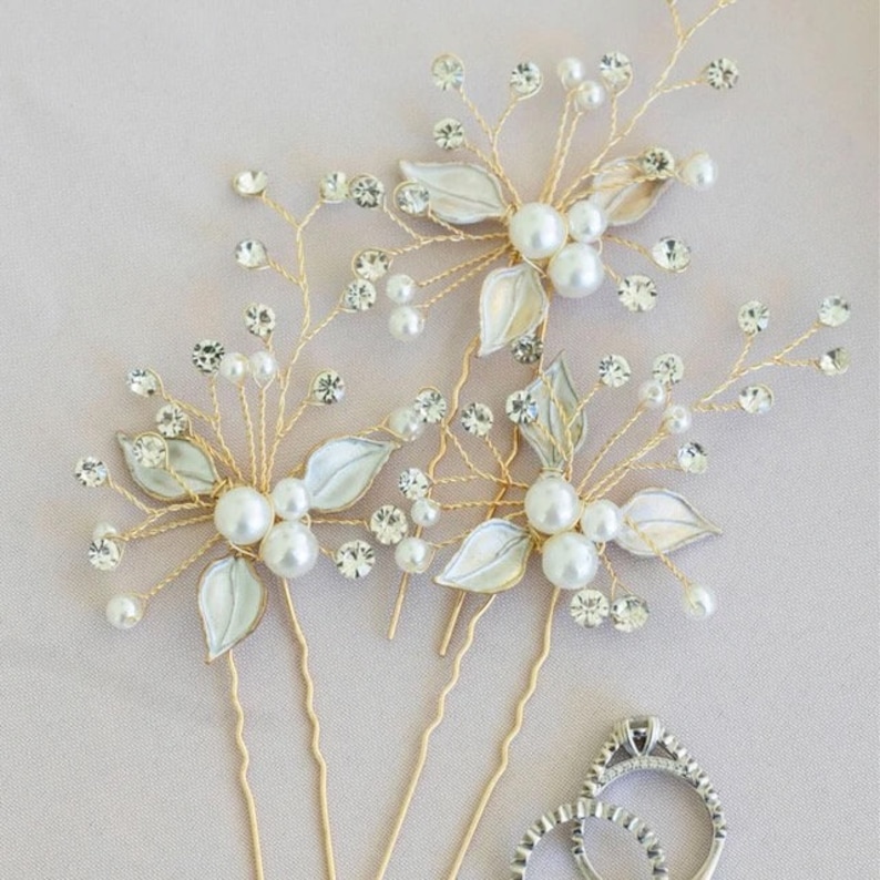 Wedding Hair pins Bridal Hair Accessories Wedding HaIr Accessories Bridal Hair pins Bridal Hair Jewelry Bridesmaid Hair Pins image 5