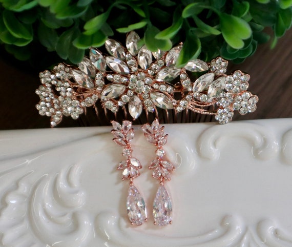 Crystal Bridal Hair Comb Rose Gold Bridal Hair Comb Bridal - Etsy Crystal Bridal Hair Comb Rose Gold Bridal Hair Comb Bridal - Etsy