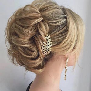 Peigne à cheveux en forme de feuille pour mariée Accessoires pour cheveux de mariage Peigne à cheveux pour mariée en feuille en or Peigne à cheveux de mariée en feuille d'or