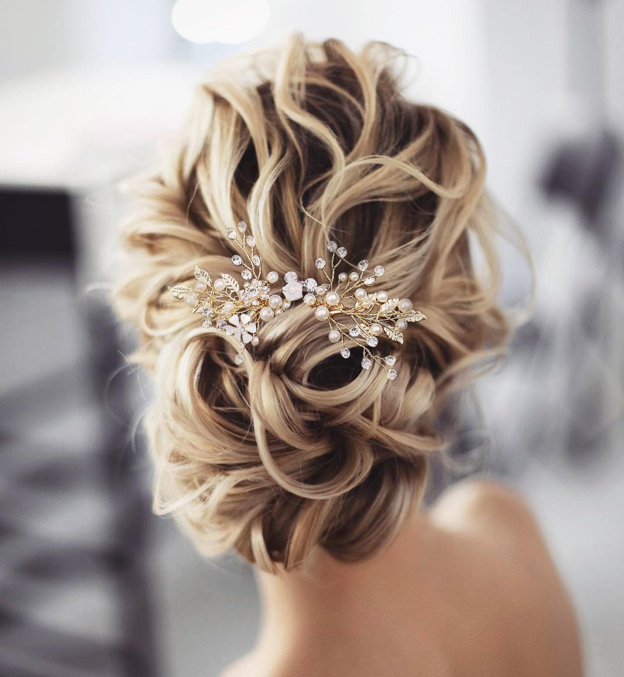 Crystal Bridal Hair Comb Pearl Wedding Hair Comb Bridal Comb  display picture 1