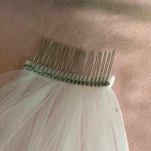 Drop Veil , Two tier Veil for Bride, Raw Cut Edge Veil image 15