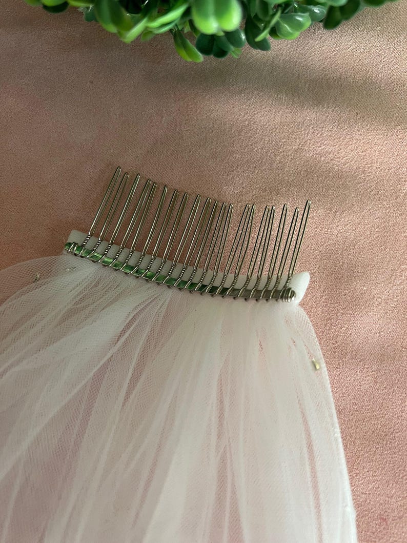 Drop Veil , Two tier Veil for Bride, Raw Cut Edge Veil image 15